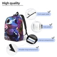 thumbnail image 3 of Honeii Colorful Frog Among Flowers Print Canvas Backpack for School & Outdoor,Laptop Excursion Backpack,Notebook School Bookbag For Men Women,for Work, Travel, and Everyday Use-Medium, 3 of 5