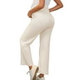 thumbnail image 3 of INSPIRE CHIC Women's Mother's Day Maternity Lounge Pants Over Belly Wide Leg Casual  High Waisted Lounge Pants With Pockets Beige Large, 3 of 6