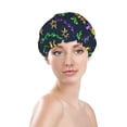 thumbnail image 3 of Easygdp Mardi Gras Strings of Beads Shower Caps for Women, Double Waterproof Layers Shower Cap, Quick Drying Bath Hair Cap Reusable, 3 of 9