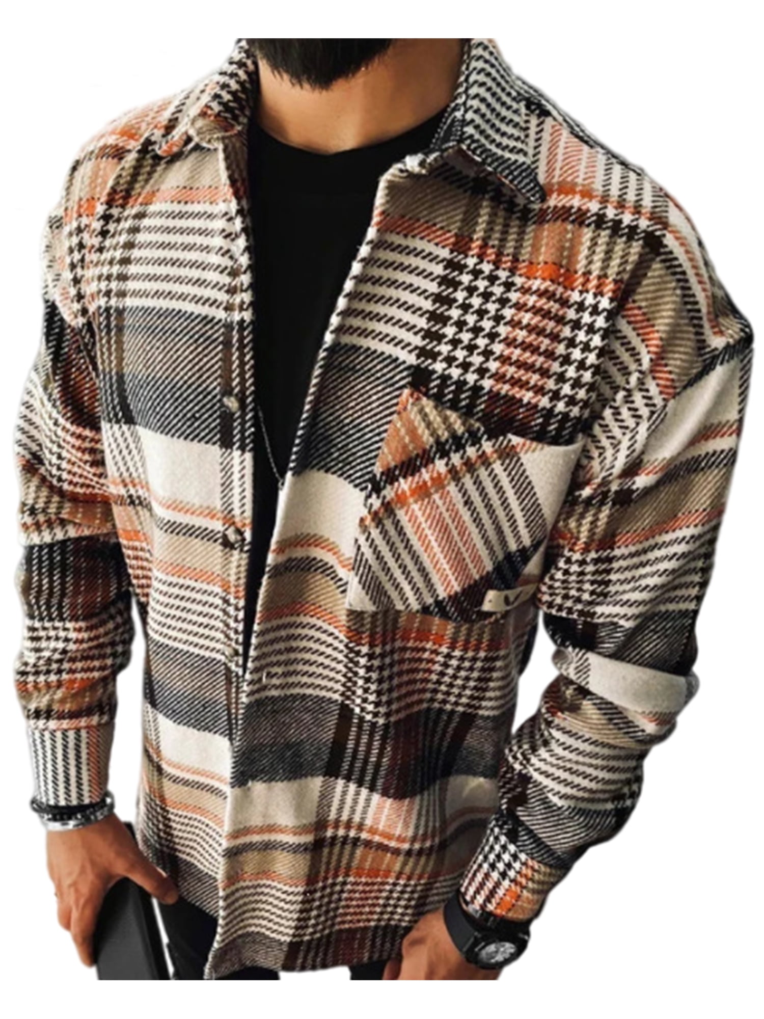 v neck with flannel