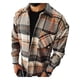 thumbnail image 1 of Chaqueta tipo camisa de franela a cuadros para hombre Camisa a cuadros de manga larga Tops casuales cómodos con botones, 1 of 2