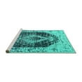 thumbnail image 2 of Ahgly Company Machine Washable Indoor Square Persian Turquoise Blue Bohemian Area Rugs, 7' Square, 2 of 4