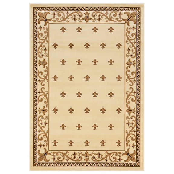 Designer Home Swan Area Rug 2050 11626 Wington Beige Dotted Repeated 7' 10 x 7' 10" Rectangle