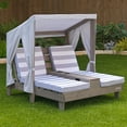 KidKraft Wooden Outdoor Double Chaise Lounge with Cup Holders, Kid's