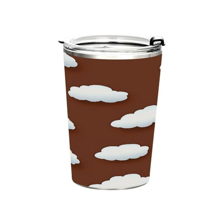 

11oz Straw Mugs with Handle and Straw Lid Sports Mugs Car Mugs White Clouds