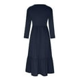 thumbnail image 4 of Kmdttou Women Casual Long Sleeve Dress Summer Dresses 2025 Solid Color Relaxed Fit Solid Classic Dress,Chic Day Dresses for Ladies Summer Wear, 4 of 4