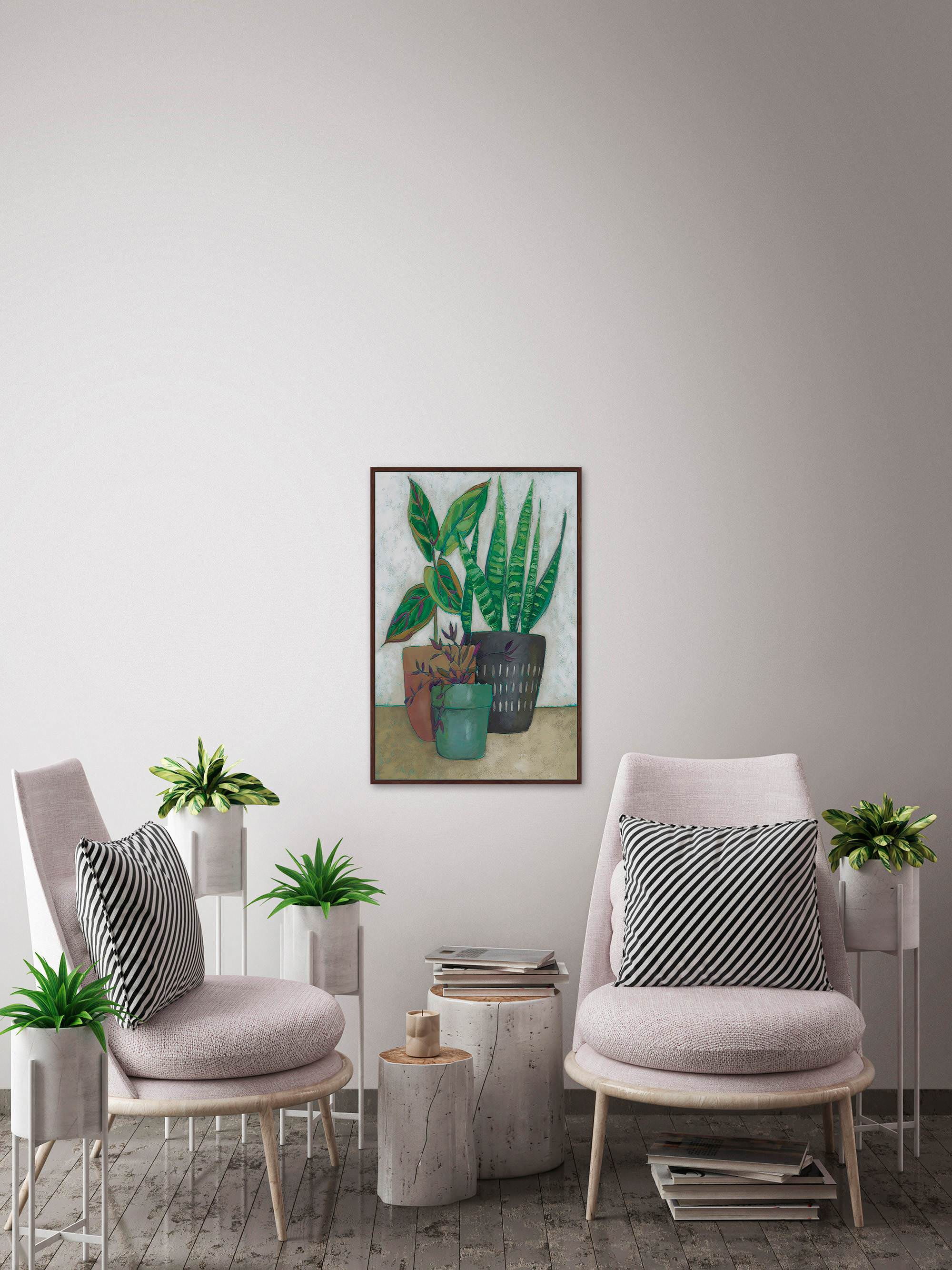 House Garden I Floater Framed Painting Print on Canvas