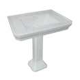 thumbnail image 4 of White Large Vitreous Victorian Pedestal Sink w/Widespread Black Belle Faucet Bathroom Sink Tap| Renovators Supply, 4 of 6