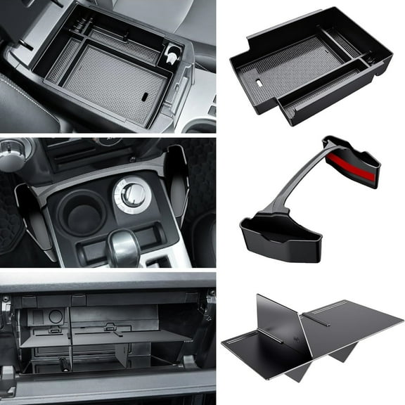 3PCS Center Console Organizer Compatible with Toyota 4Runner 2024 2023 2022 2021 2020 2019-2010 Glove Box Organizer Gear Shift Tray Armrest Storage Box