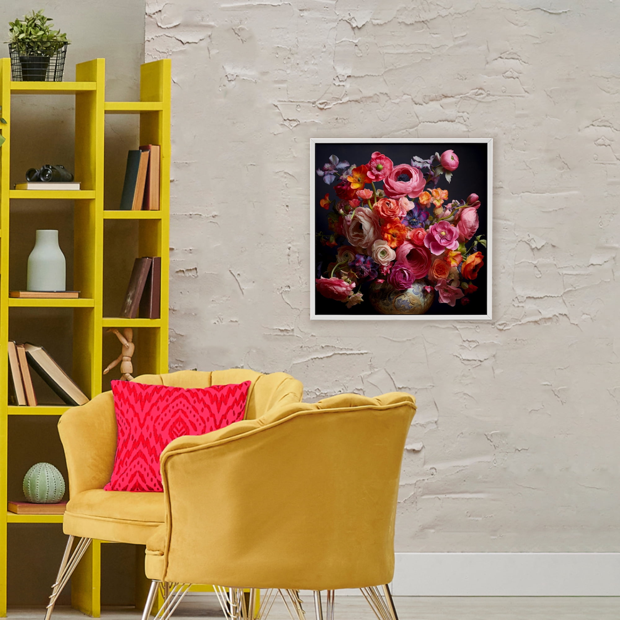 Stupell Industries Harmonious Composition of Florals White Framed Giclee Art, design by Lazar Studio