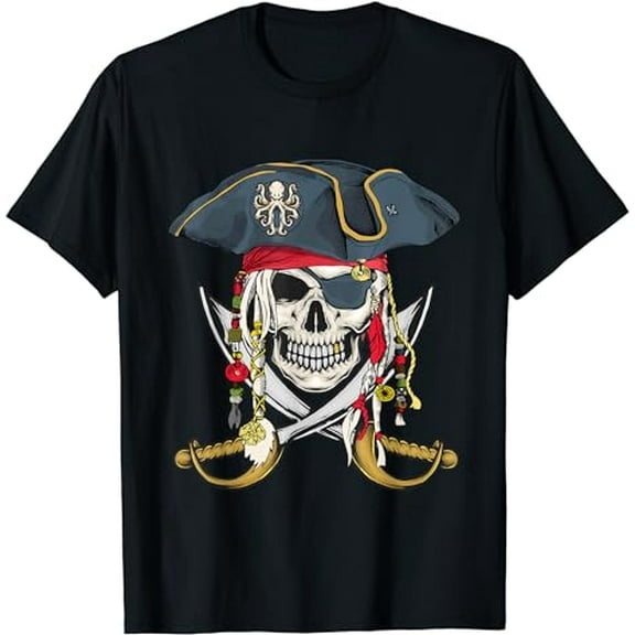 Pirate Skull Halloween Little Boys Girls Kids Teens T-Shirt