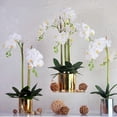 thumbnail image 4 of Flores artificiales de Phalaenopsis 37 pulgadas 6 piezas orquídea decoración hogar blanco MENGJIAQI, 4 of 6