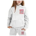 thumbnail image 4 of XEGLSBU Girls Fall Outfits Size 6/7 Winter Girls Outfits Tracksuit with Stylish Print Hoodie and Joggers Warm Kids Fall Outfits for Girls 10-12 Years Old White Size 3-4 Years, 4 of 4