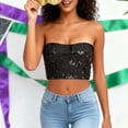 thumbnail image 4 of Womens Tube Tops,Casual Strapless Basic Backless Sleeveless Bandeau Going Out Crop Sequins,Womens Tops, 4 of 8