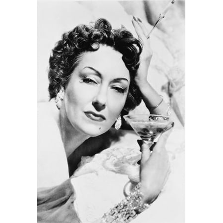 Gloria Swanson as Norma Desmond Holding Glass in Sunset Boulevard 24x36 Poster