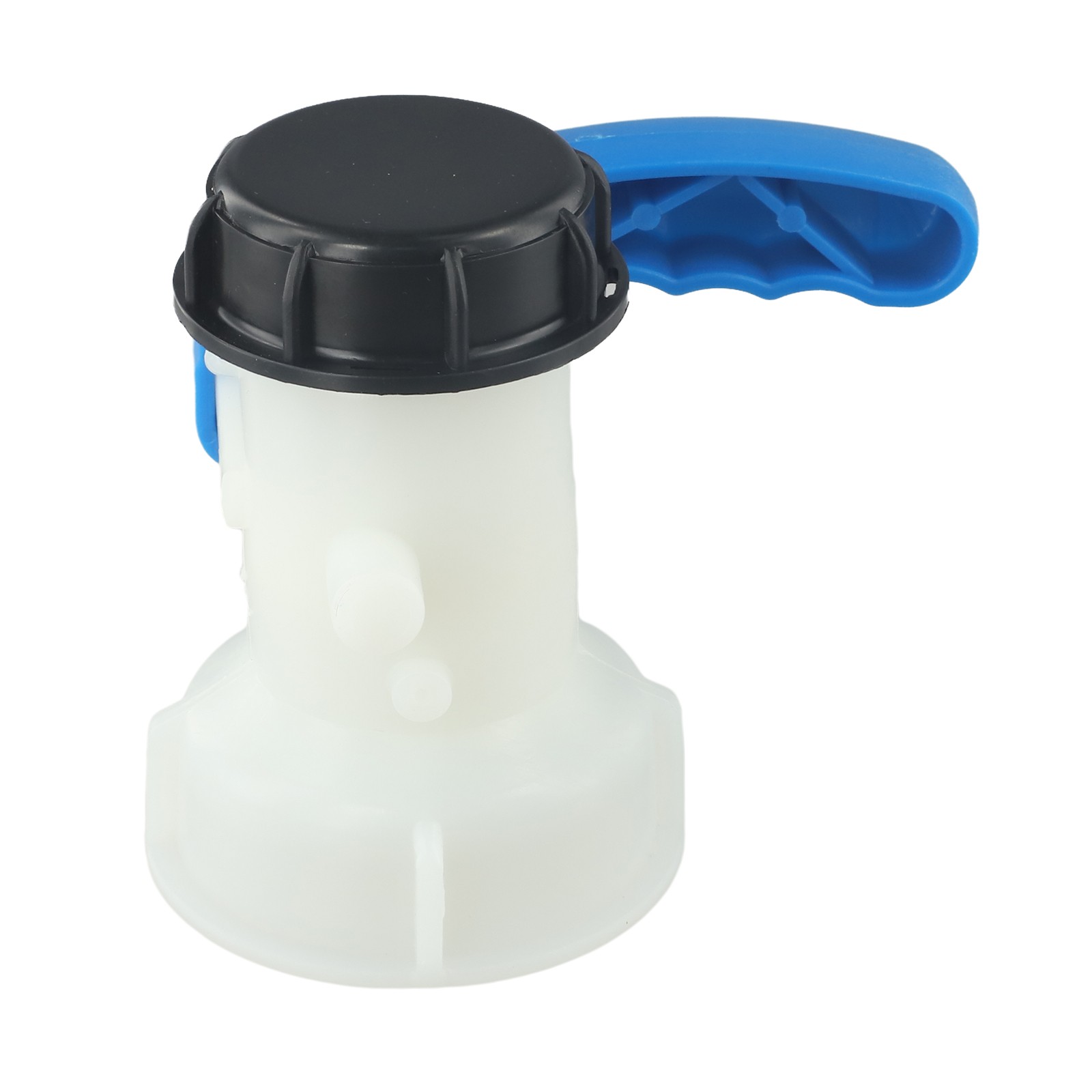 Vanne à Bille Plastique DN50 75 Mm Pour Cuve IBC 1000L - Robinet Intégré Papillon - Couleurs Bleu, Blanc, Noir - Résistant Acides Et Solvants