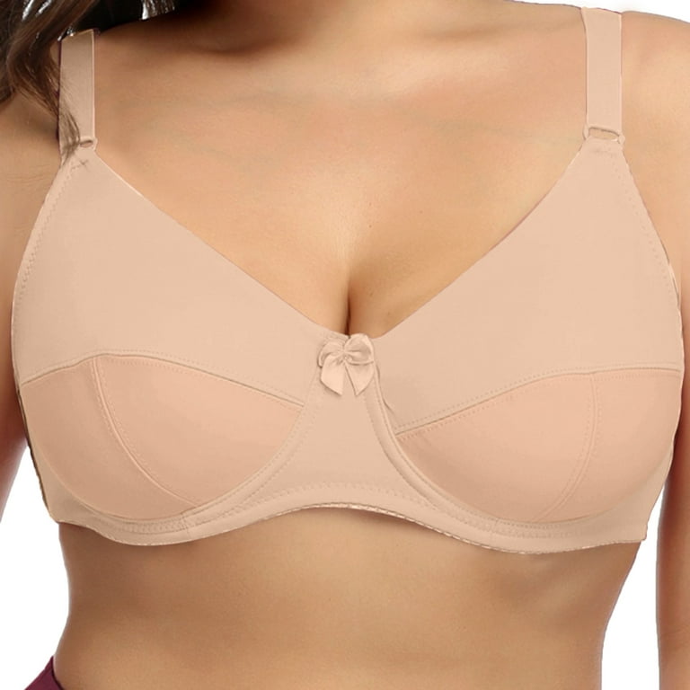 Quealent Women's Bras Women's Beauty Back Bra with Extended Side Back  Smoothing (Rose Gold,44) 