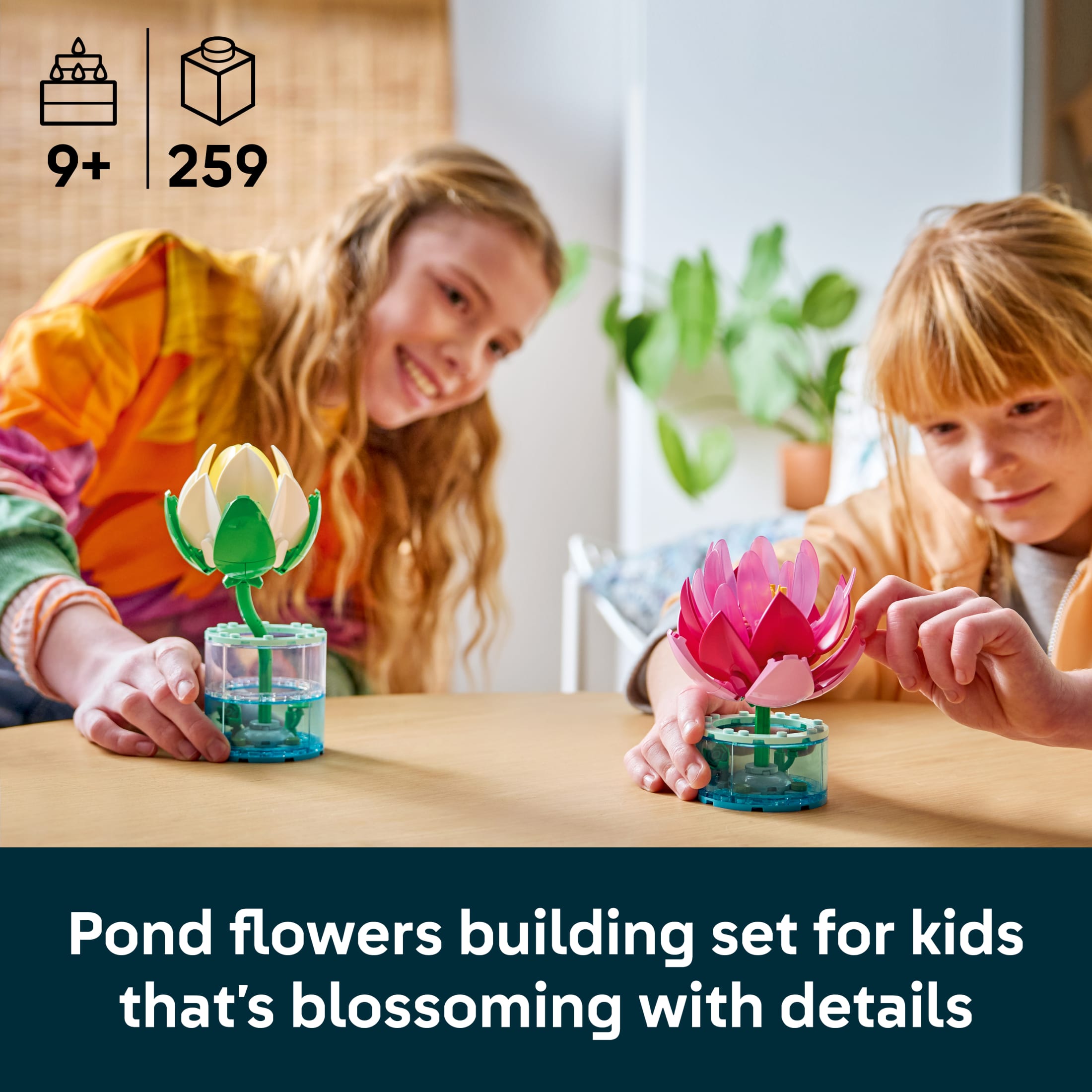 LEGO Botanicals Lirios de Agua - Juguete de Construcción para Niñas y Niños, Mayores de 9 Años - Flores Artificiales para Decoración del Hogar - Regalo de Cumpleaños o de Inauguración - 11511 3