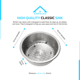 thumbnail image 2 of KBFmore Classic 18 inch 18 Gauge Round Undermount Single Bowl Kitchen Sink with Strainer and Grid, 2 of 11