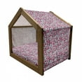 thumbnail image 2 of Cat Pet House, Kawaii Doodle Cats Pattern Smiling Winking Cheering Mascots Humorous Funny, Outdoor & Indoor Portable Dog Kennel with Pillow and Cover, 5 Sizes, Pink Tan Lilac, by Ambesonne, 2 of 5