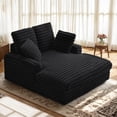 thumbnail image 6 of Gelloan Oversized Chaise Lounge Chair Indoor, Upholstered Sofa Bed with Throw Pillows and Armrests, Sleeper Chair for Living Room, Bedroom,Black, 6 of 6