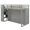 Euroco Wood Twin Loft Bed with Wardrobe, Shelf and Drawers for Kids