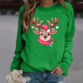 thumbnail image 2 of Chandail Imprimé Cerf Automne Hiver pour Femmes Manches Longues Col Rond Sans Capuche Mode de Noël, 2 of 4