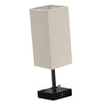 thumbnail image 3 of Bedside Lamp with USB Port Dual Outlets with Linen Shade NightStand Lamp Beige, 3 of 9