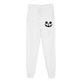 thumbnail image 3 of Joggers Pants for Women Halloween Casual Print Drawstring Sweatpants with Pocket Fall Loose High Waisted Trousers, White, XXL, 3 of 5