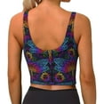 thumbnail image 3 of Haiem Indian Mandalas Dragonfly Pattern Womens Sports Bra - U Neck Padded Low Impact Yoga Bra Workout Crop Top Gym Moisture-Wicking Workout Vest -X-Large, 3 of 9