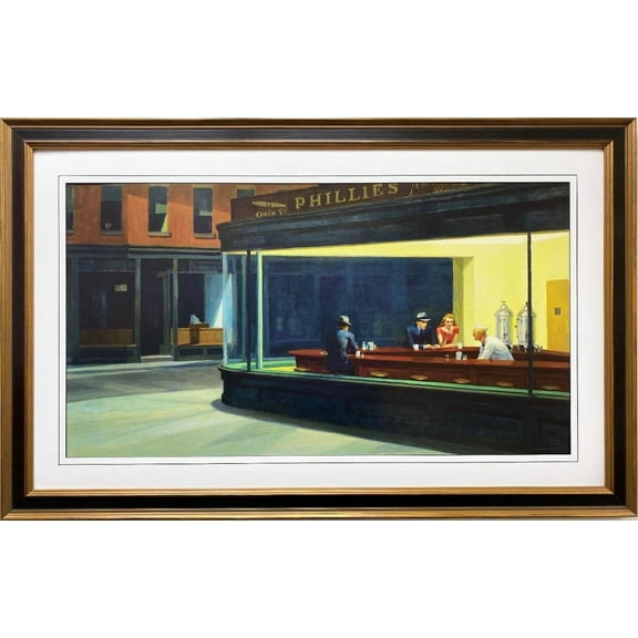 Edward Hopper "Night Hawks" New CUSTOM FRAMED Art Generic