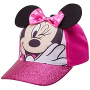 Disney Girls Minnie Mouse Glitter Baseball Cap  Minnie Mouse Costume Hat with 3D Ears (2-7)