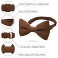 thumbnail image 2 of Men's Classic Pre-Tied Bow Tie Formal Solid Tuxedo, by Bow Tie House (Large, Spice Brown), 2 of 5