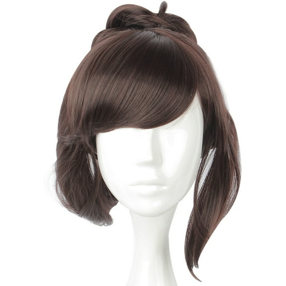 Unique Bargains Wigs for Women 14" Brown Wigs with Wig Cap Straight Hair