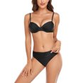 thumbnail image 1 of Bikini Traje De Baño Dividido Color Puro Transpirable Moda Slim Fit Trajes De Baño De Dos Piezas para Playa Negro L, 1 of 6