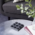 thumbnail image 3 of DecMode 6" x 1" Black Marble Tic Tac Toe Game Set with Silver Metal Accents, 1-Piece, 3 of 9