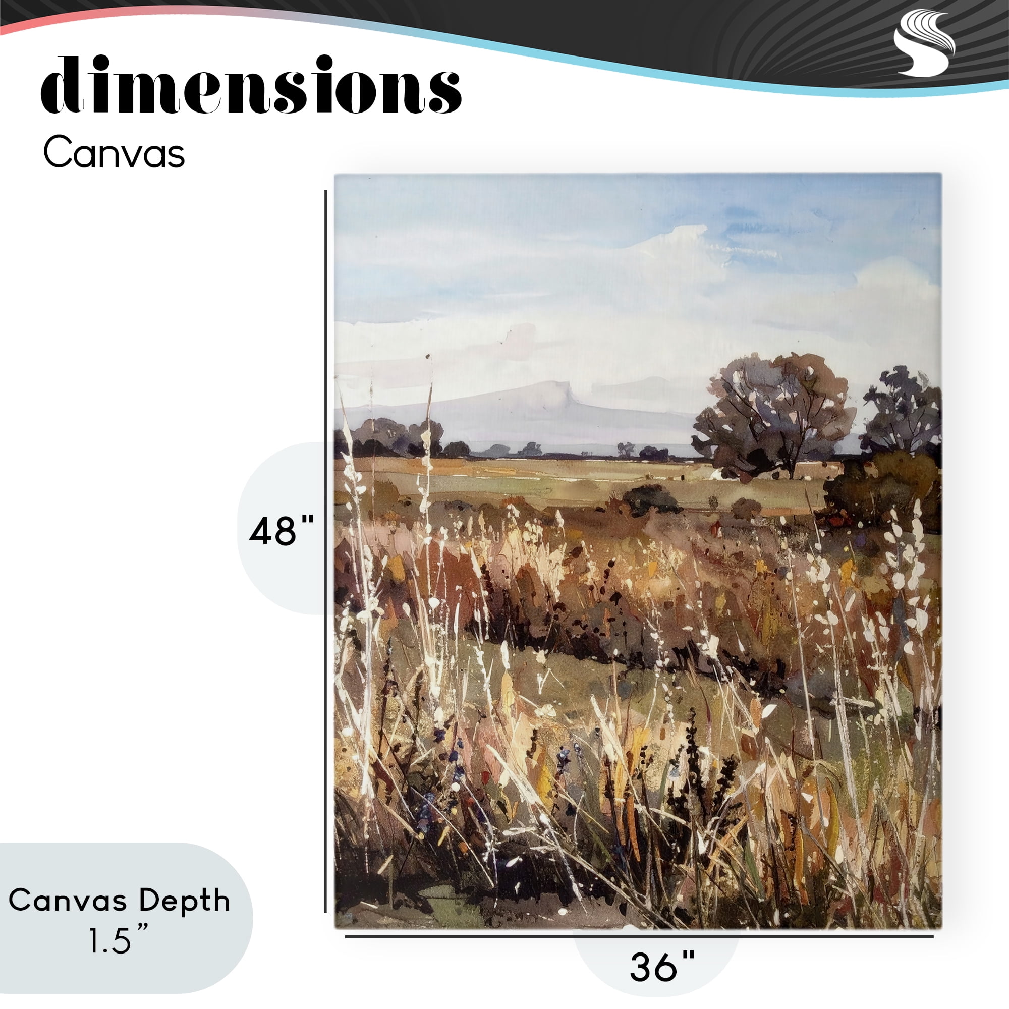 Stupell Industries Peaceful Meadow Expression Canvas Wall Art, design by Alonza Saunders