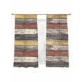 thumbnail image 6 of Farmhouse Grey Yellow Sheer Curtains for Living Room Bedroom Retro Vintage Wood Sheer Curtains 63 Inch Long 2 Panels Set Light Filtering Curtain Window Treatments Drapes for Dining Room, 6 of 6