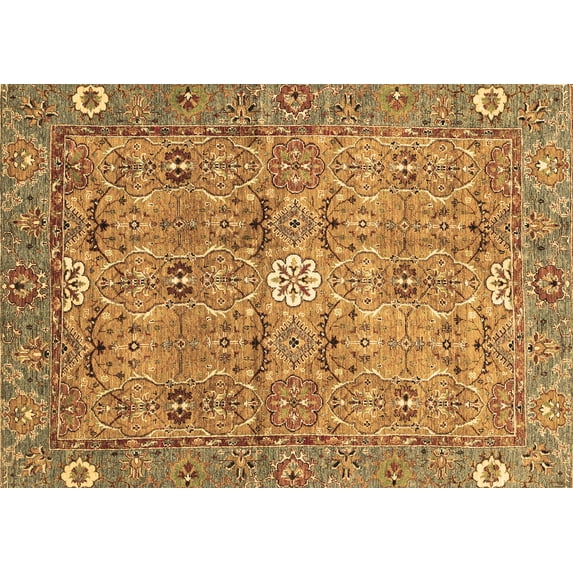 Ahgly Company Indoor Rectangle Abstract Brown Modern Area Rugs, 2' x 4'