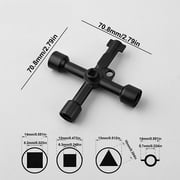 Triangular Key Tool for Train Electrical Elevator Cabinet Professional 4 Way Triangle Wrench Key Multifunctional