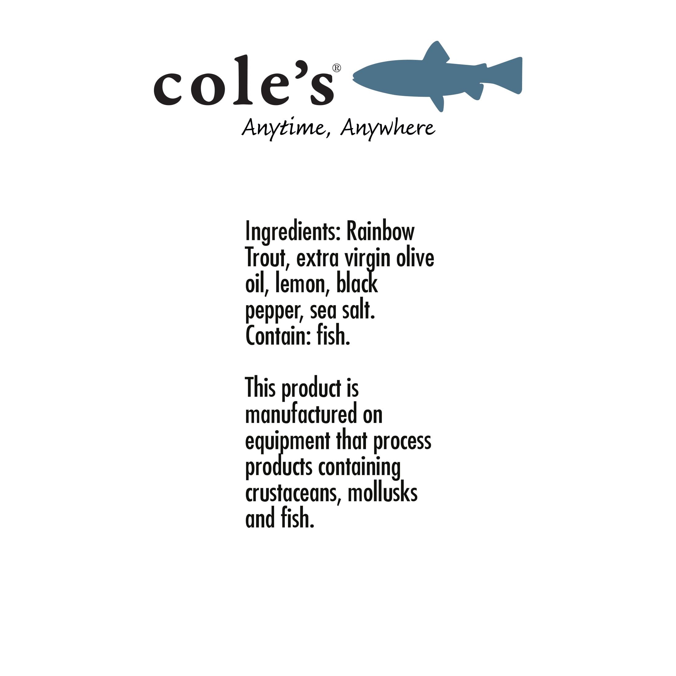 Coles Smoked Trout with Lemon and Cracked Pepper 10 Pack - Fish Fillet, High Protein, Canned, 3.2 oz/Can