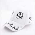thumbnail image 1 of personalizado graffiti bts snapback gorras de béisbol negro y blanco patchwork hombres mujeres hip hop gorra papá sombrero casual hebilla sombrero, 1 of 4