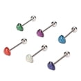 thumbnail image 4 of Bijoux de Piercing de Langue, 6 Pcs Bagues de Langue en Forme de Cœur pour Femmes en Acier Inoxydable Innovation Moderne, 4 of 8