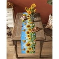 thumbnail image 4 of Yellow Sunflower Burlap Cotton Table Runner 13x120 Inches Long, Spring Floral Leaves Butterfly Pastoral Farmhouse Table Runners, Outdoor Dining Tablecloths Decor for Baby Shower/Party/Wedding, 4 of 6