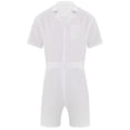 thumbnail image 3 of MSemis Men's Rompers Casual Shorts Sleeve Zipper Front Jumpsuit One Piece Coverall Outfits White XL, 3 of 6