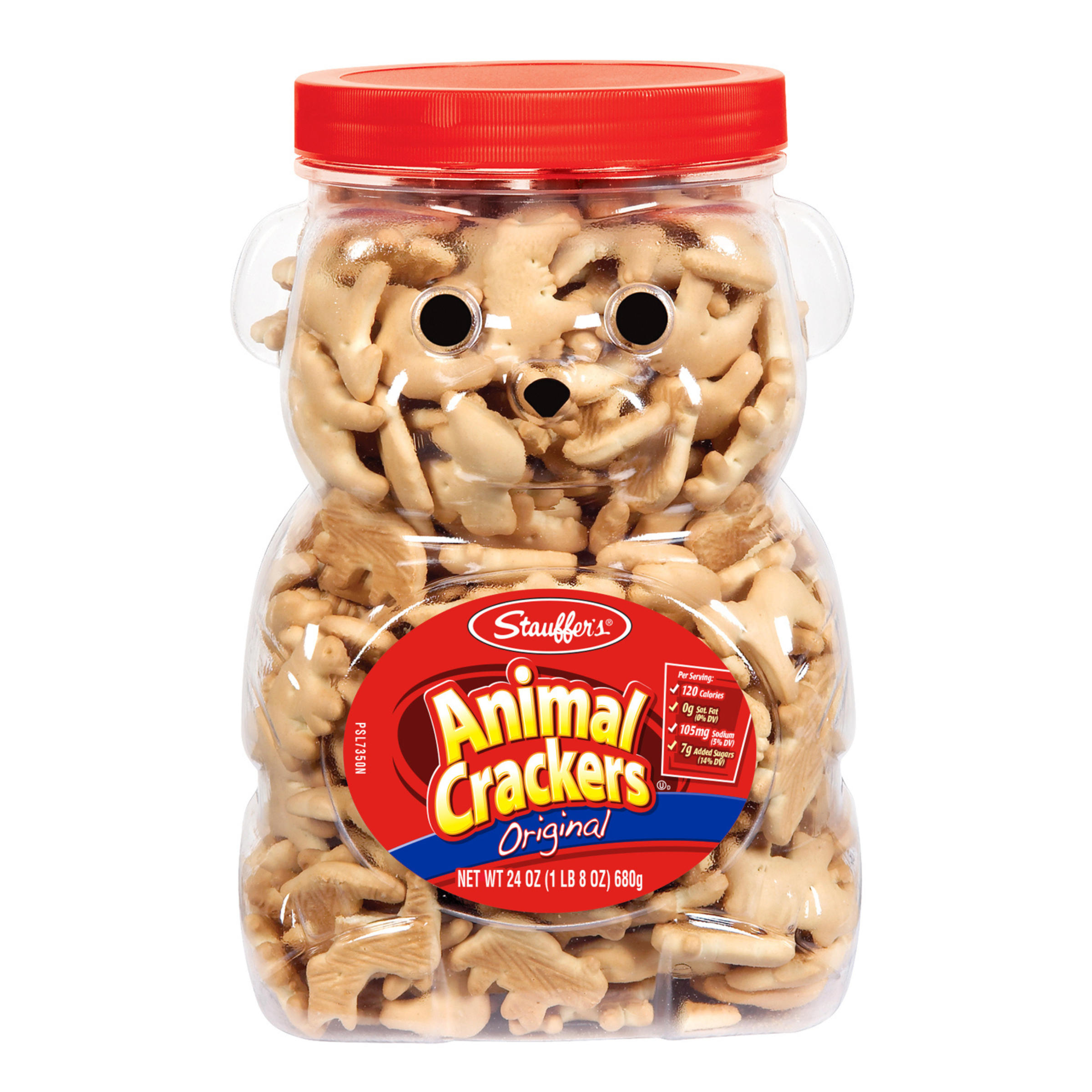 Stauffer's Simply Animals Original Animal Crackers, Fun Kid Snacks, 24oz Resealable Family Size Bear Jug