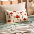 thumbnail image 4 of Linen Embroidery Throw Pillow Cover Red Spotted Leaf Decorative Cushion Case Fall Pillowcase for Sofa Couch 18x18 by OVFUIZ, 4 of 6