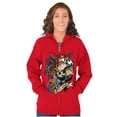 thumbnail image 3 of Betty Boop Biker Flaming Skull Tattoo Women Plus Size Zipper Hoodie Brisco Brands 2X, 3 of 5