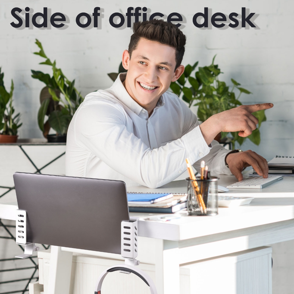 Tizuqe Desk Side Storage Laptop Storage Desk Organizers Laptop Holder Laptop Stand Desk Accessories Suitable for Office Home