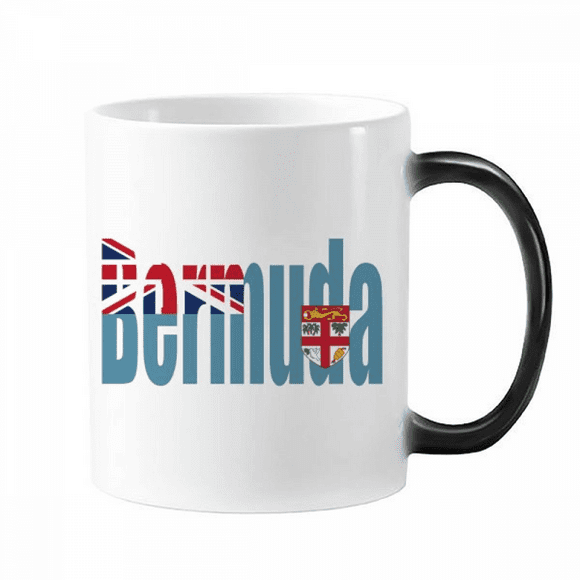 Bermuda Country Flag Name Changing Color Mug Morphing Heat Sensitive Cup With Handles 350ml